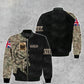 Personalisierte Bomberjacke mit Camouflage-Muster für britische Soldaten/Veteranen mit Namen und Rang, 3D-Druck – 2010230002