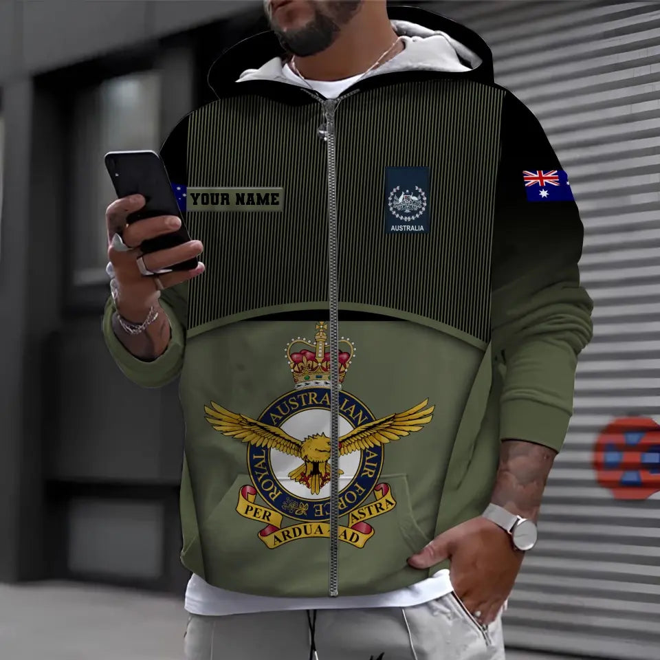 Personalized Australian Soldier/ Veteran Camo With Name And Rank Bomber Jacket 3D Printed -1912230001