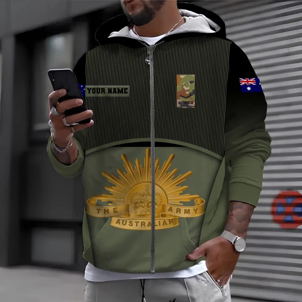 Personalized Australian Soldier/ Veteran Camo With Name And Rank Bomber Jacket 3D Printed -1912230001