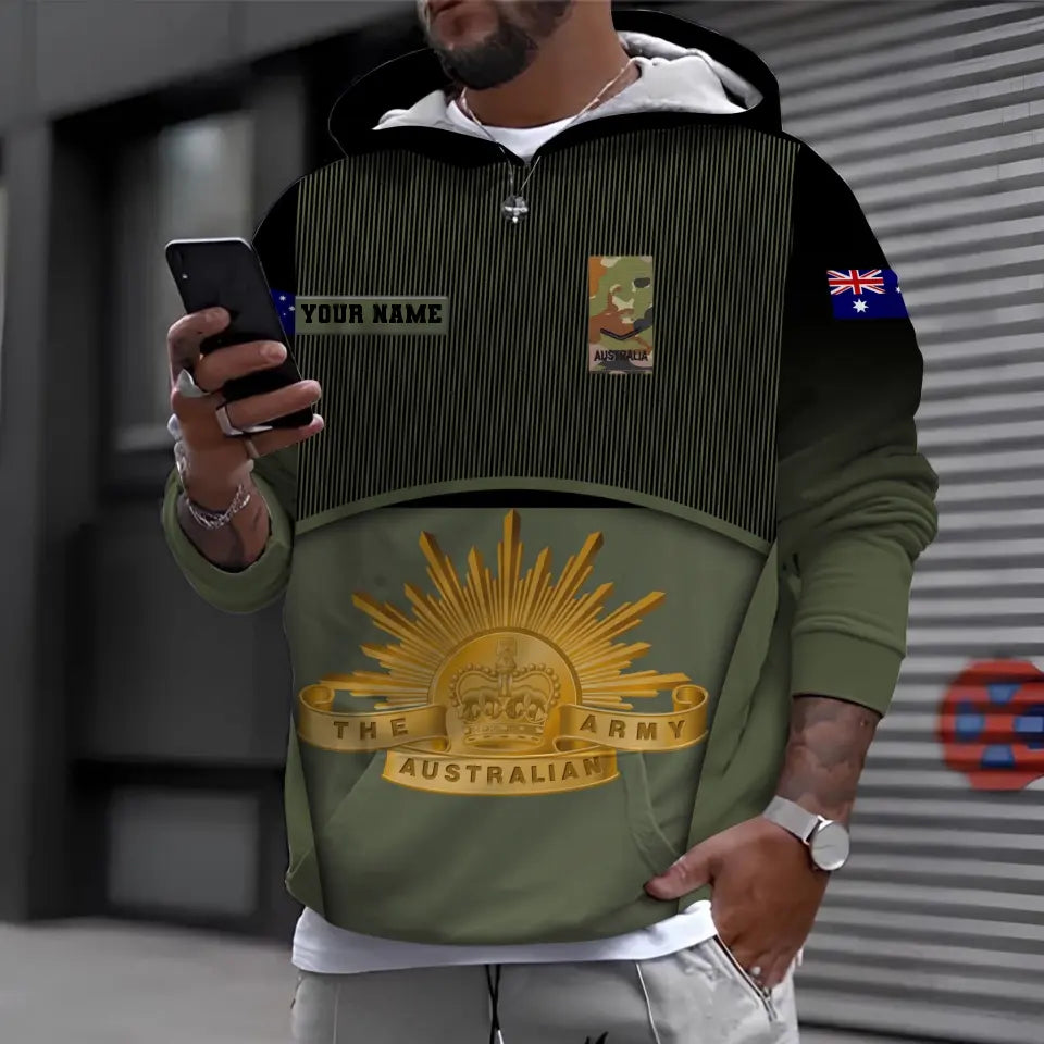 Personalized Australian Soldier/ Veteran Camo With Name And Rank Bomber Jacket 3D Printed -1912230001