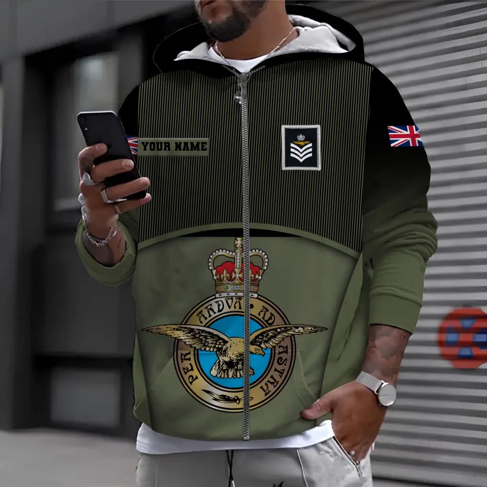 Personalized UK Soldier/ Veteran Camo With Name And Rank Bomber Jacket 3D Printed -1912230001