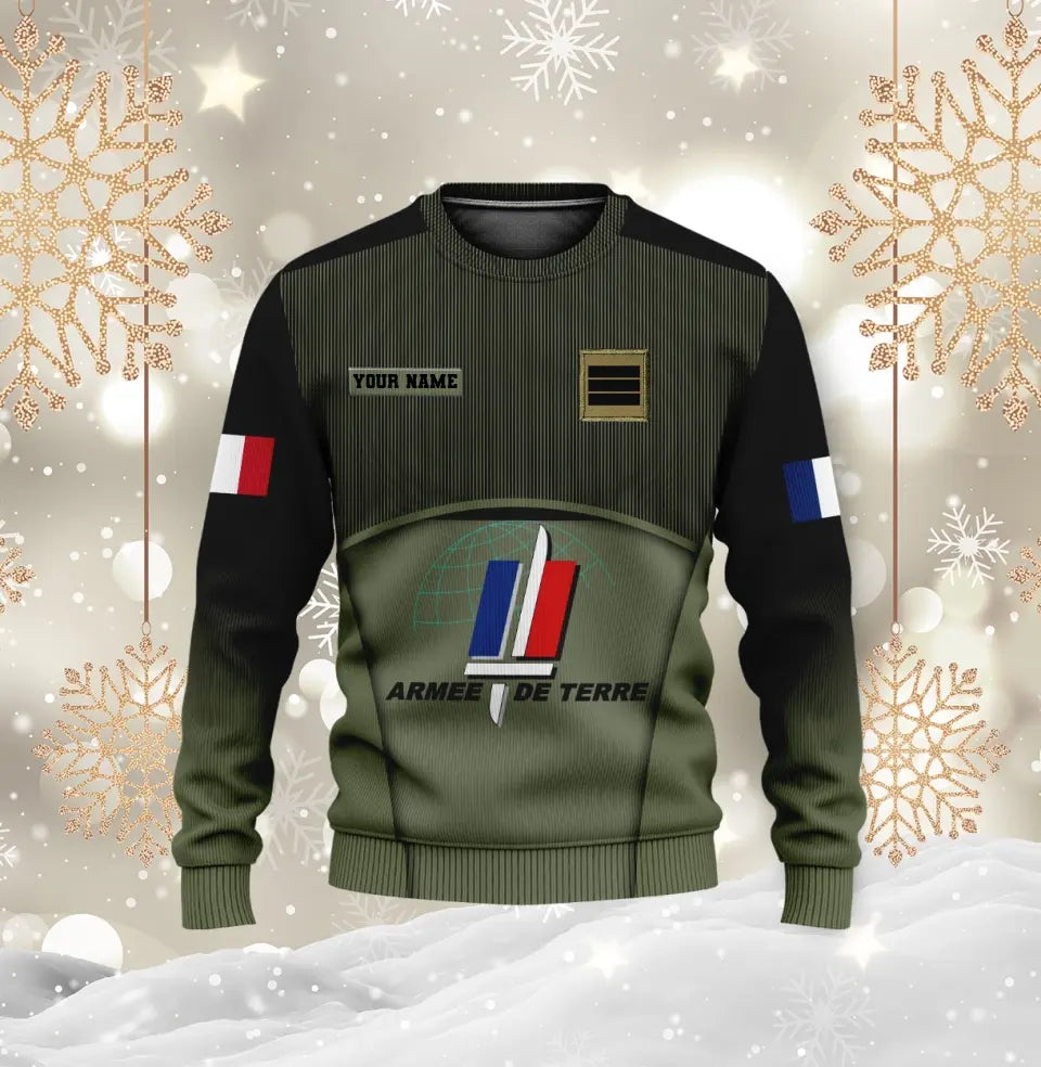 Personalized France Soldier/ Veteran Camo With Name And Rank Bomber Jacket Printed -1912230001