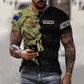 T-shirt personnalisé avec camouflage soldat/vétéran australien avec nom et grade imprimé en 3D - 0811230018