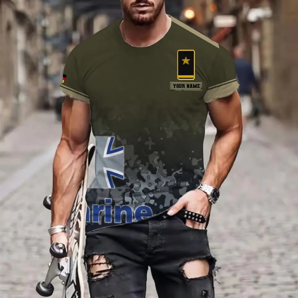 Personalized Germany Soldier/ Veteran Camo With Name And Rank T-shirt 3D Printed - 0711230005