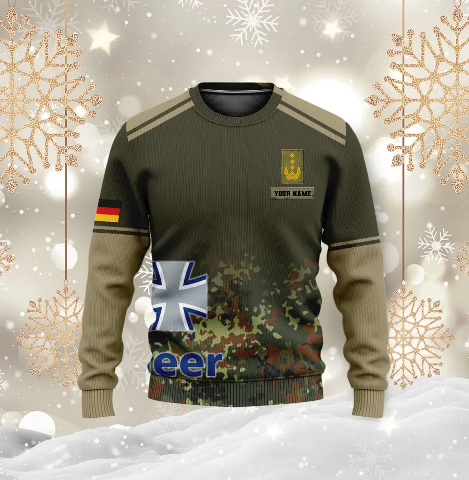 Personalized Germany Soldier/ Veteran Camo With Name And Rank T-shirt 3D Printed - 0711230005