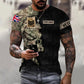 T-shirt personnalisé avec camouflage soldat/vétéran britannique avec nom et grade imprimé en 3D - 1011230002