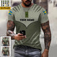 Personalisiertes T-Shirt mit schwedischem Soldaten-/Veteranen-Tarnmuster mit Namen und Rang, 3D-Druck -1312230001