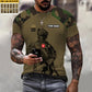 T-shirt personnalisé avec camouflage soldat/vétéran suisse avec nom et grade imprimé en 3D - 1212230001