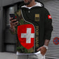 T-shirt personnalisé avec camouflage soldat/vétéran suisse avec nom et grade imprimé en 3D - 1011230004