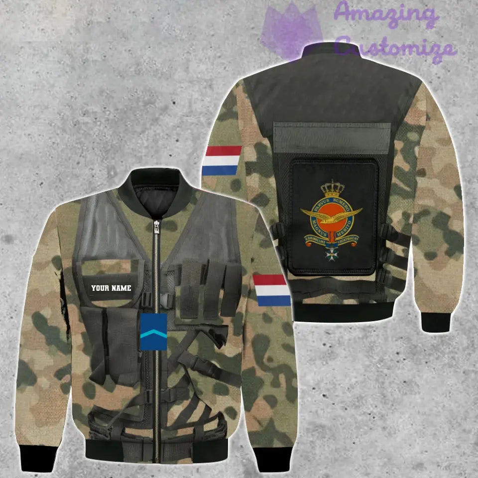 Personalized Netherlands Soldier/ Veteran Camo With Name And Rank Hoodie 3D Printed  - 17049312