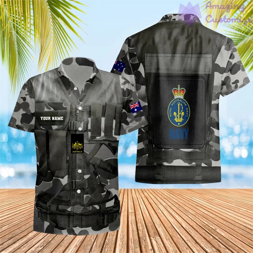 Sweat à capuche personnalisé avec camouflage soldat/vétéran australien avec nom et grade imprimé en 3D - 17049312