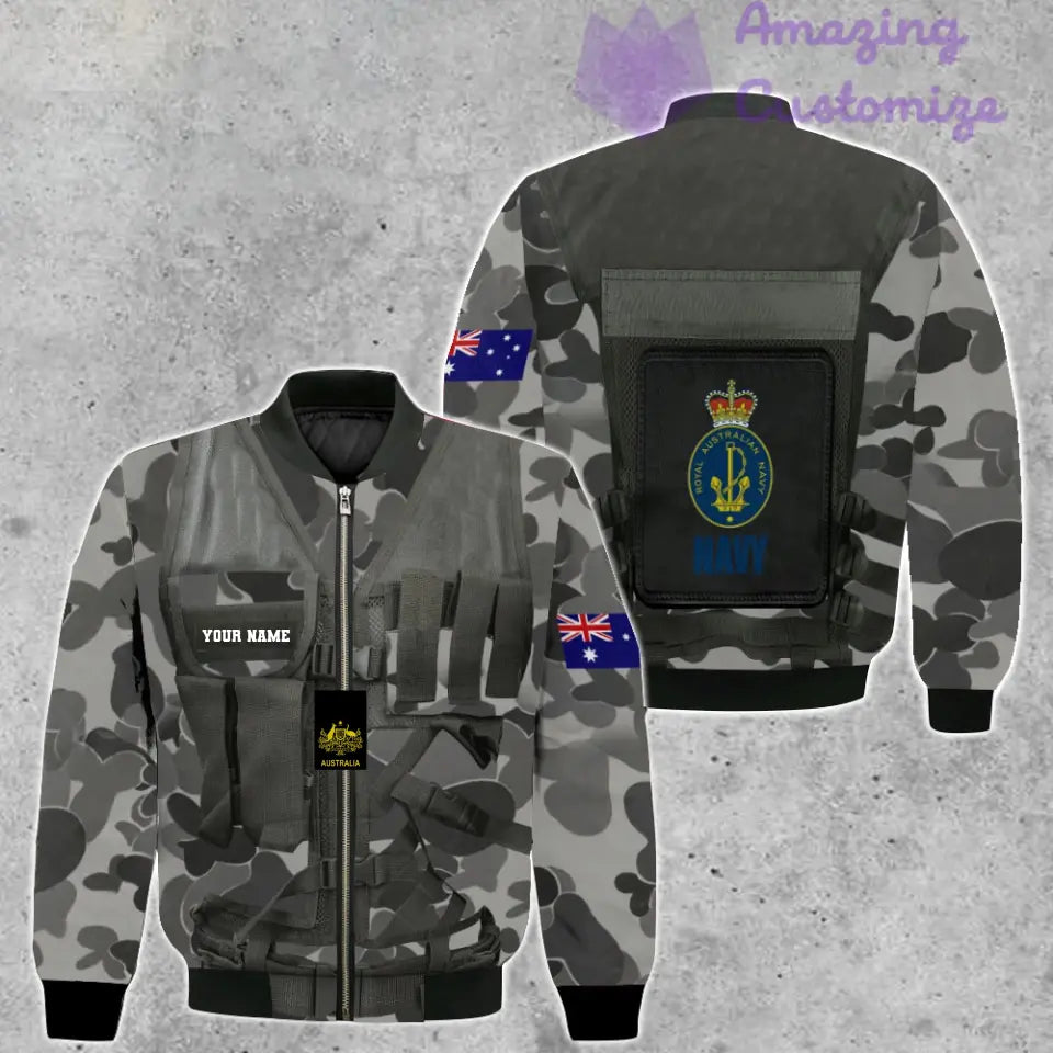 Sweat à capuche personnalisé avec camouflage soldat/vétéran australien avec nom et grade imprimé en 3D - 17049312