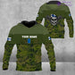 T-shirt personnalisé avec camouflage soldat/vétéran finlandais avec nom et grade imprimé en 3D - 0502240001