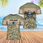 T-shirt personnalisé avec camouflage soldat/vétéran néerlandais avec nom et grade imprimé en 3D - 0502240003