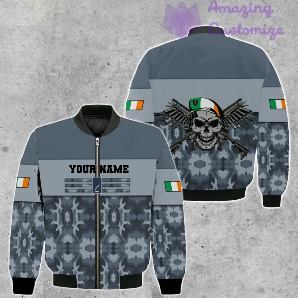 T-shirt personnalisé avec camouflage soldat/vétéran irlandais avec nom et grade imprimé en 3D - 0602240001