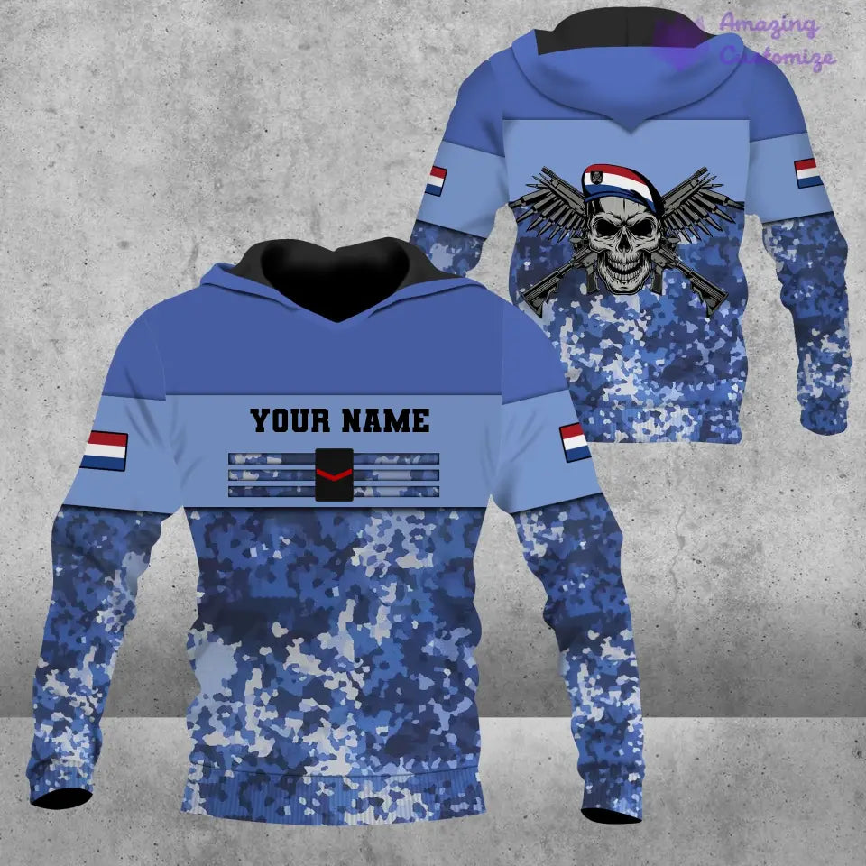 Personalized Netherlands Soldier/ Veteran Camo With Name And Rank Hawaiin Shirt 3D Printed  - 1201240001