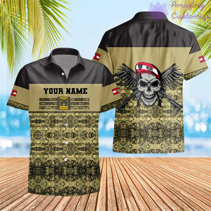 Personalized Austrian Soldier/ Veteran Camo With Name And Rank Hawaiin Shirt 3D Printed - 1201240001