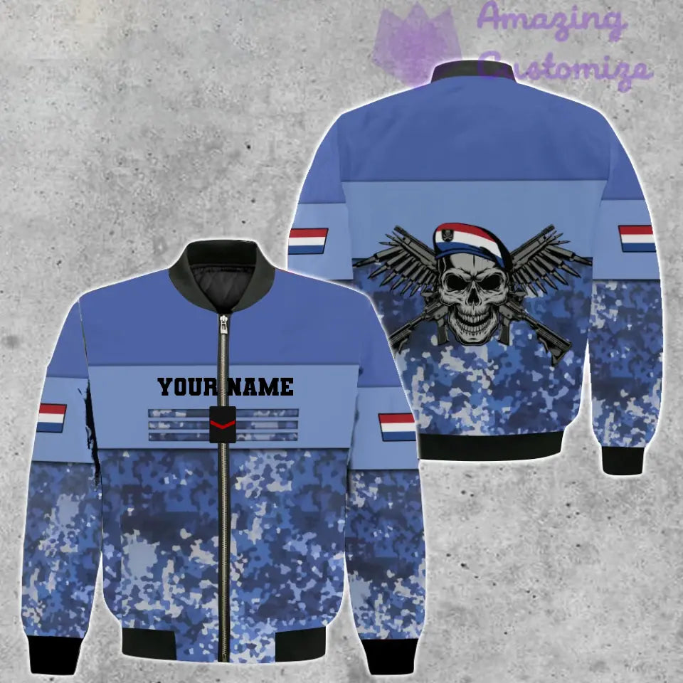 Personalisierter Kapuzenpullover mit Camouflage-Muster für niederländische Soldaten/Veteranen mit Namen und Rang, 3D-Druck – 1201240001