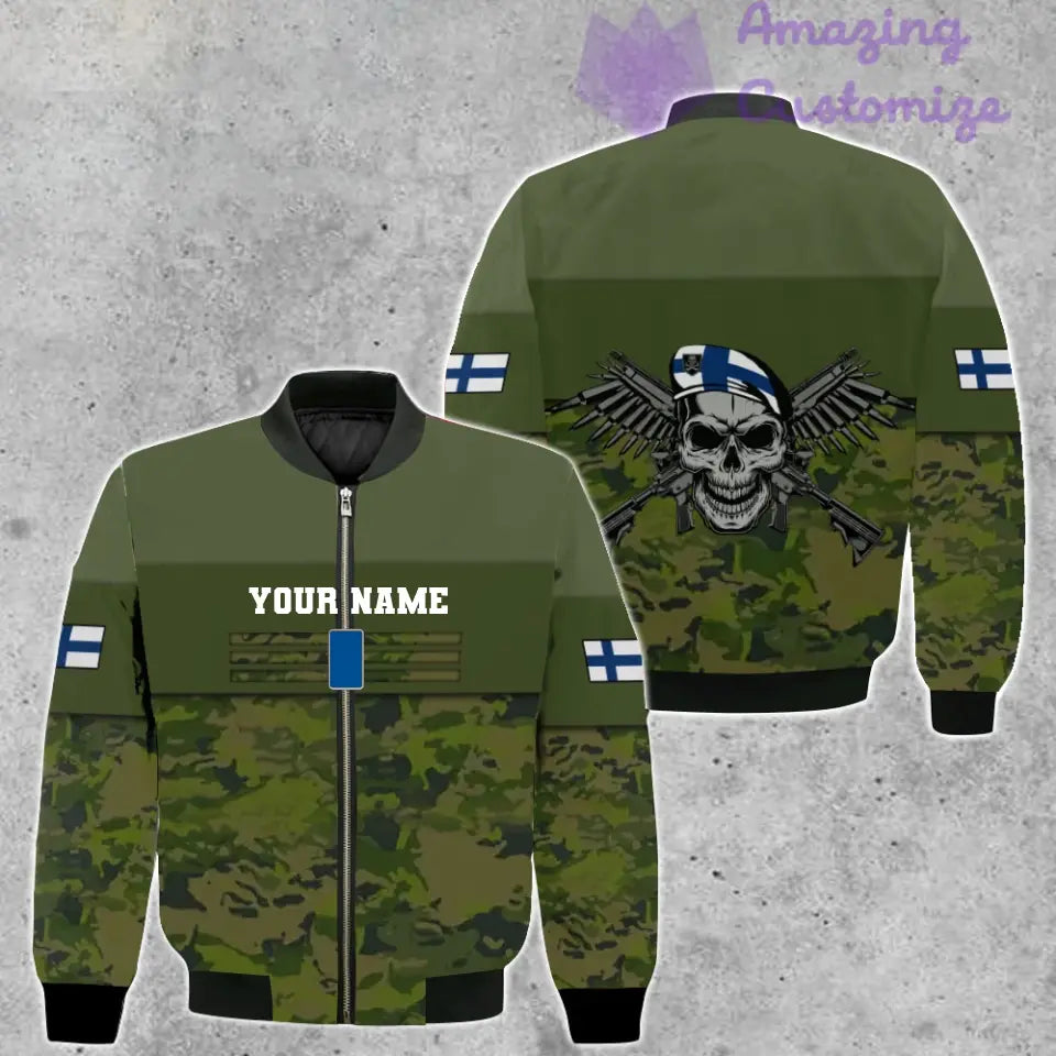 Personalized Finland Soldier/ Veteran Camo With Name And Rank Hoodie 3D Printed  - 1201240001