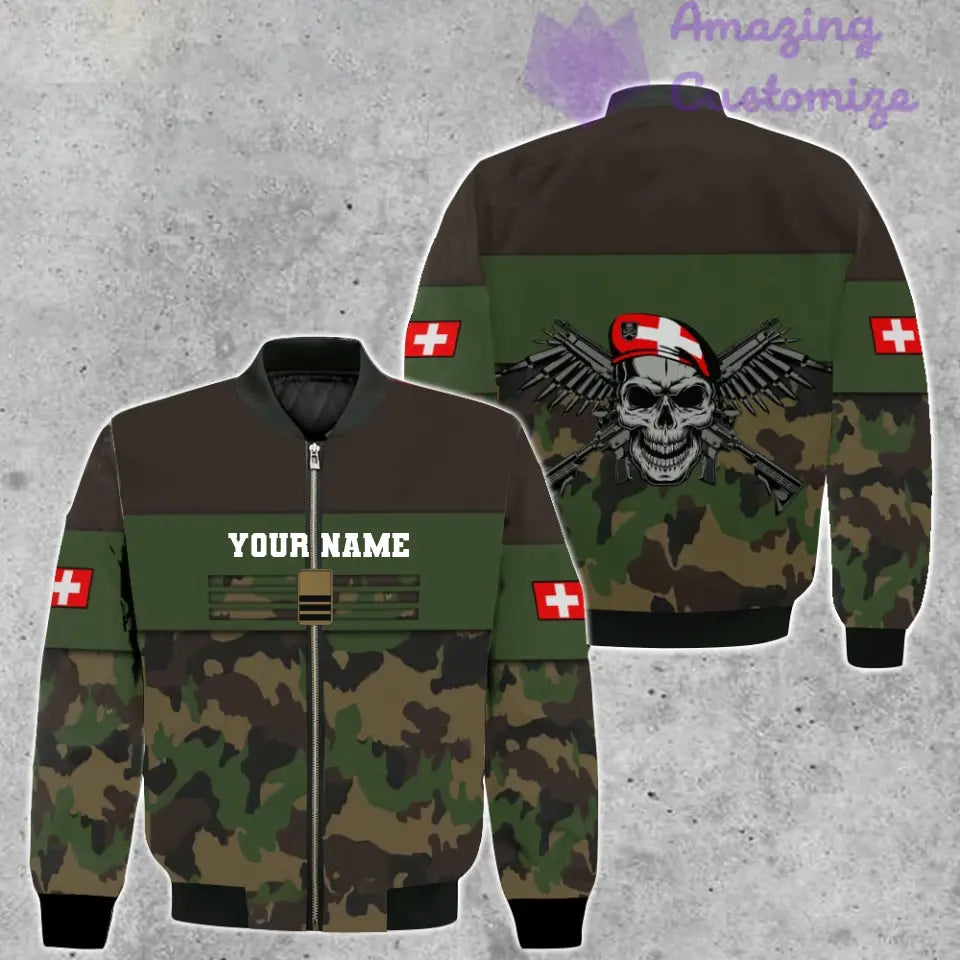 Personalized Swiss Soldier/ Veteran Camo With Name And Rank Hoodie 3D Printed - 1201240001