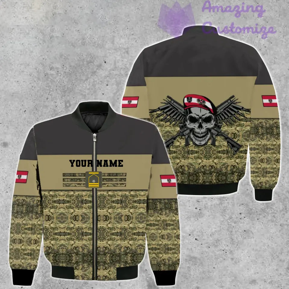 Personalisierter österreichischer Soldat/Veteranen-Tarnpullover mit Namen und Rang, 3D-Druck – 1201240001