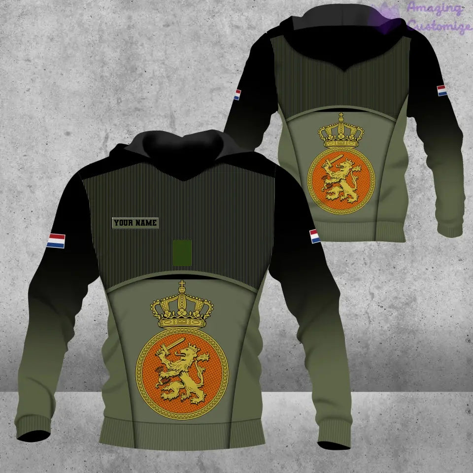 Personalized Netherlands Soldier/ Veteran Camo With Name And Rank Hoodie 3D Printed  - 1501240001