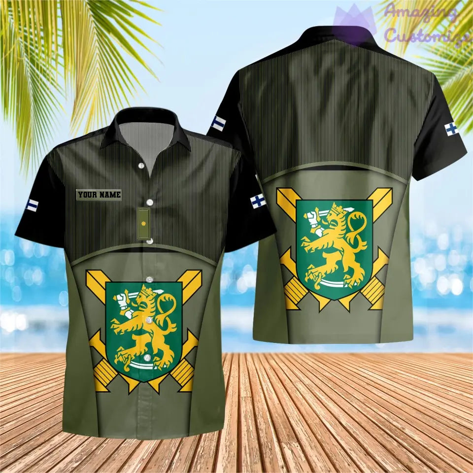 Personalisierter Kapuzenpullover mit 3D-Druck für finnische Soldaten/Veteranen im Camouflage-Muster mit Namen und Rang – 1501240001