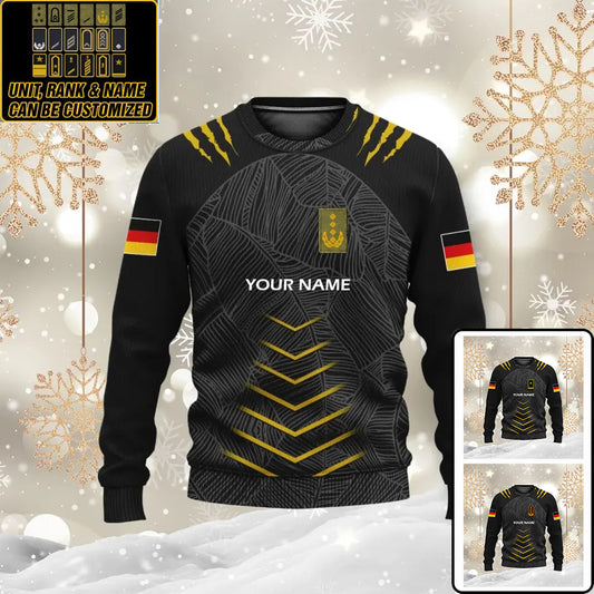 Personalized Germany Soldier/ Veteran Camo With Name And Rank Ugly Sweater 3D Printed  - 1601240001