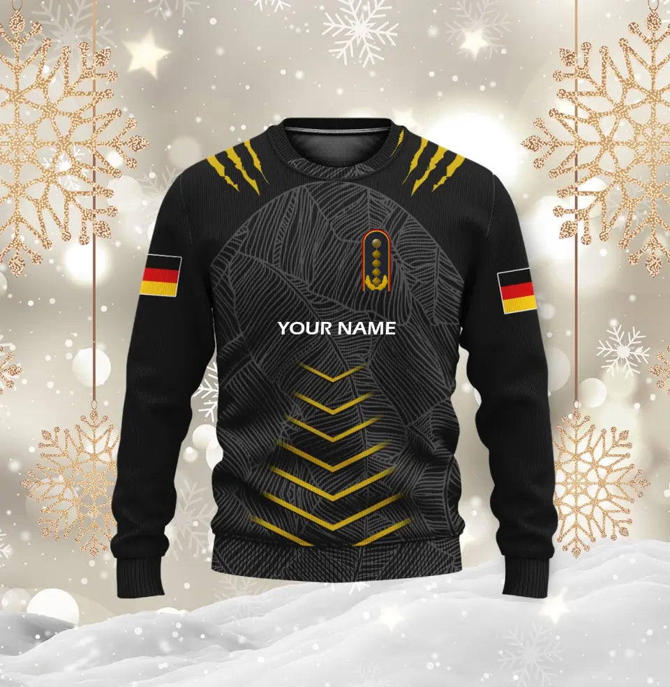 Personalized Germany Soldier/ Veteran Camo With Name And Rank Ugly Sweater 3D Printed  - 1601240001