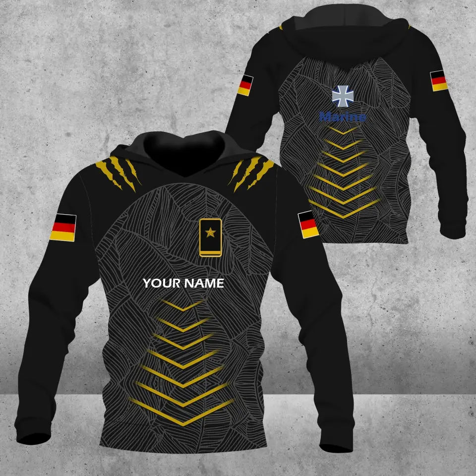 Personalized Germany Soldier/ Veteran Camo With Name And Rank Hoodie 3D Printed  - 1601240001