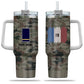 Verre personnalisé de 40 oz avec camouflage soldat/vétéran de la France avec nom et grade, imprimé en 3D - 2401240001