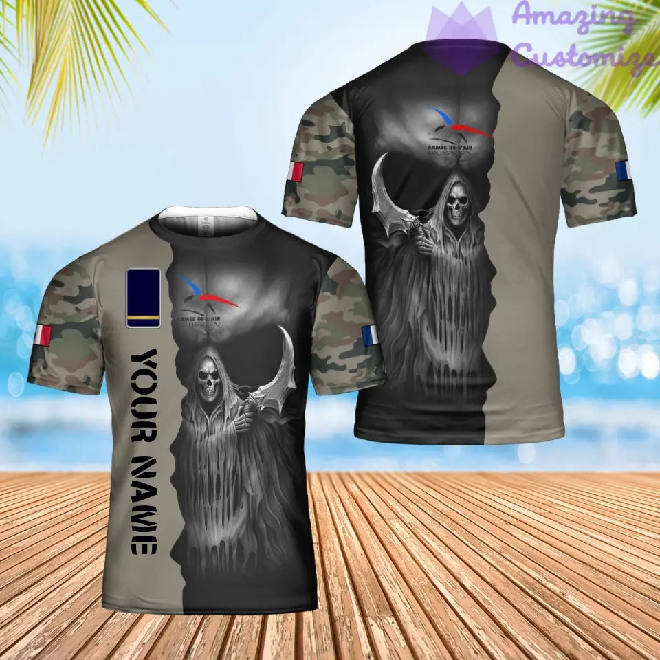 Personalized France Soldier/ Veteran Camo With Name And Rank Hoodie 3D Printed  - 2601240001