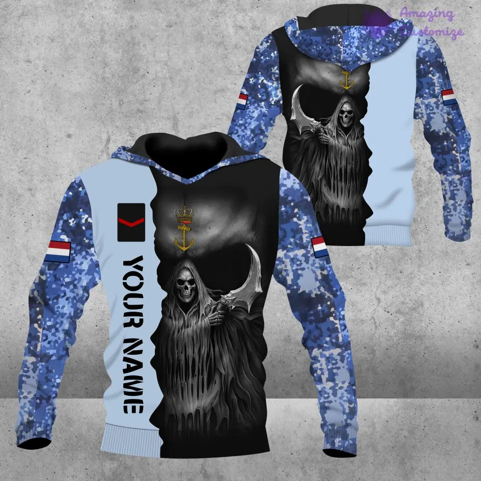 Personalized Netherlands Soldier/ Veteran Camo With Name And Rank Ugly Sweater 3D Printed  - 2601240001