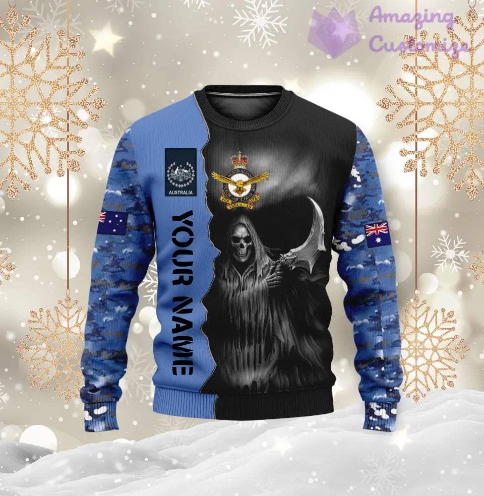 Personalized Australian Soldier/ Veteran Camo With Name And Rank Ugly Sweater 3D Printed  - 2601240001