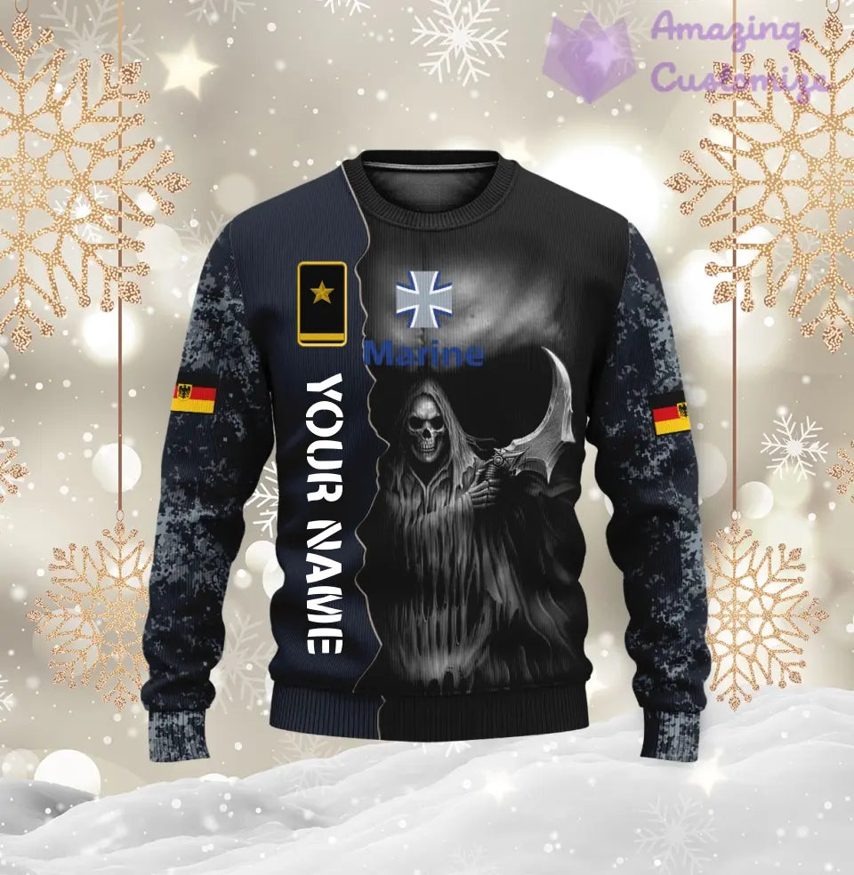 Personalized Germany Soldier/ Veteran Camo With Name And Rank Ugly Sweater 3D Printed  - 2601240001