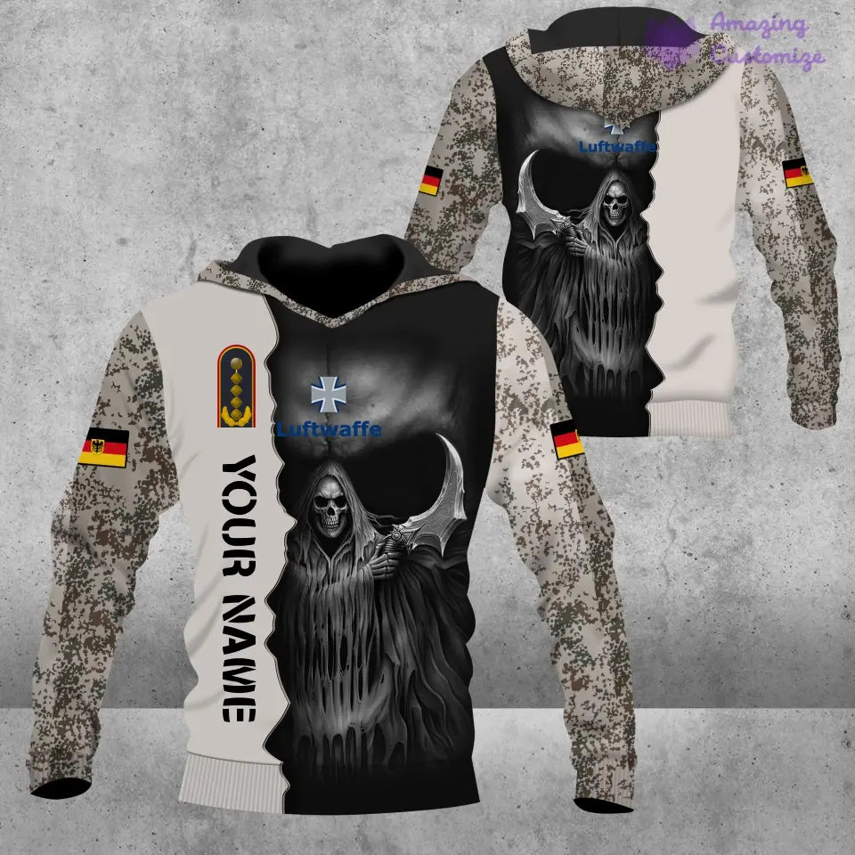 Personalisierter deutscher Soldat/Veteranen-Tarnpullover mit Namen und Rang, 3D-Druck – 2601240001