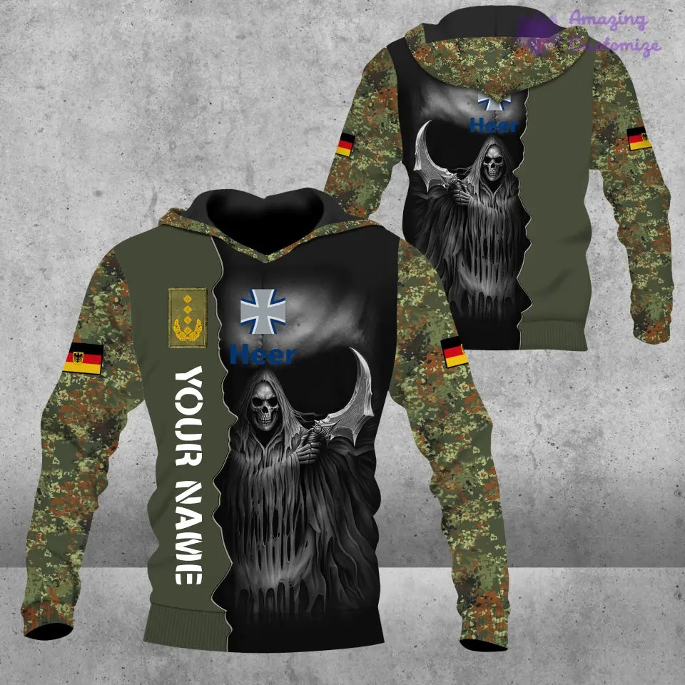 Pull moche personnalisé avec camouflage soldat/vétéran allemand avec nom et grade imprimé en 3D - 2601240001