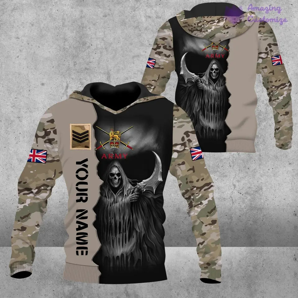 Personalized UK Soldier/ Veteran Camo With Name And Rank Ugly Sweater 3D Printed  - 2601240001