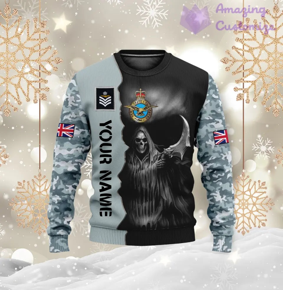 Personalized UK Soldier/ Veteran Camo With Name And Rank Ugly Sweater 3D Printed  - 2601240001