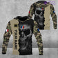 Personalized France Soldier/ Veteran Camo With Name And Rank Ugly Sweater 3D Printed  - 2601240001