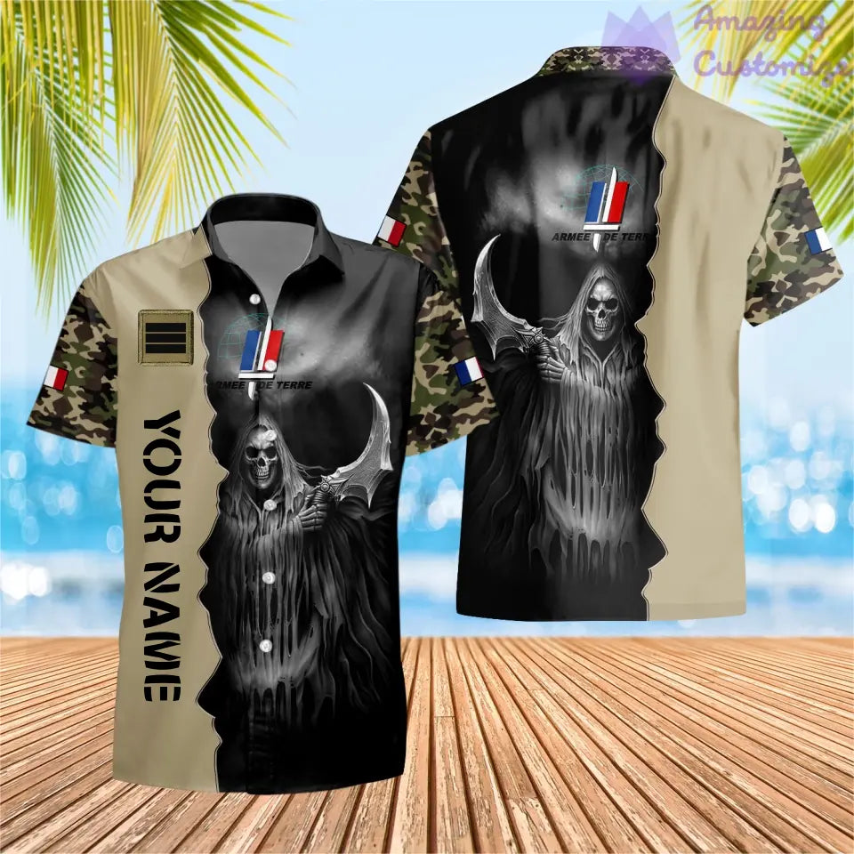 Pull moche personnalisé avec camouflage soldat/vétéran de la France avec nom et grade imprimé en 3D - 2601240001