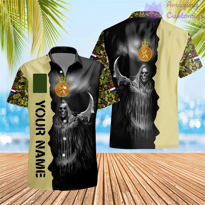 Personalized Netherlands Soldier/ Veteran Camo With Name And Rank Hawaii Shirt 3D Printed  - 2601240001