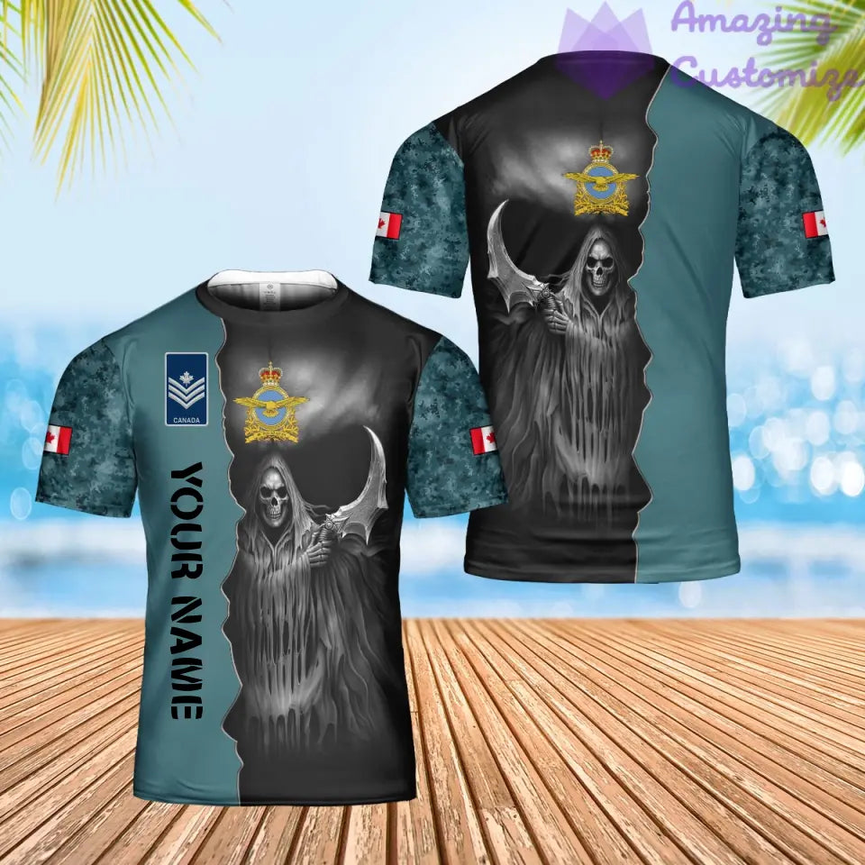 Personalisiertes Hawaiihemd mit kanadischem Soldaten-/Veteranen-Tarnmuster und Namen und Rang, 3D-Druck – 2601240001