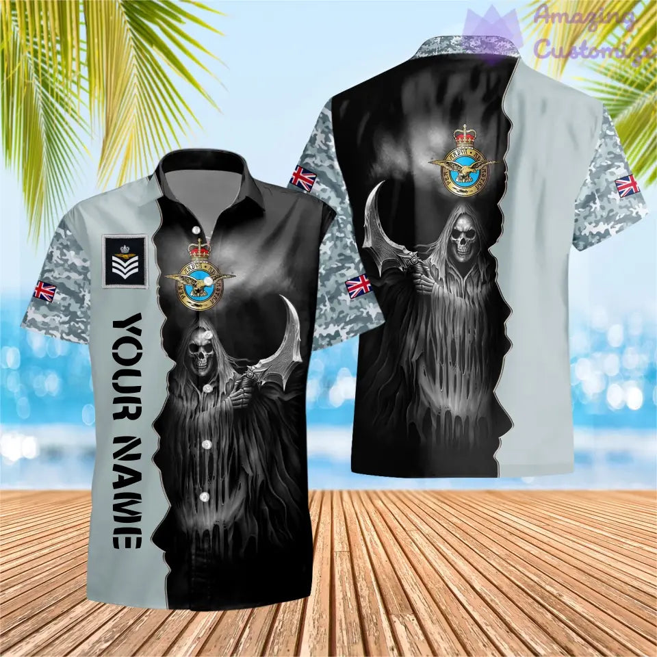 Personalized UK Soldier/ Veteran Camo With Name And Rank Hawaii Shirt 3D Printed  - 2601240001