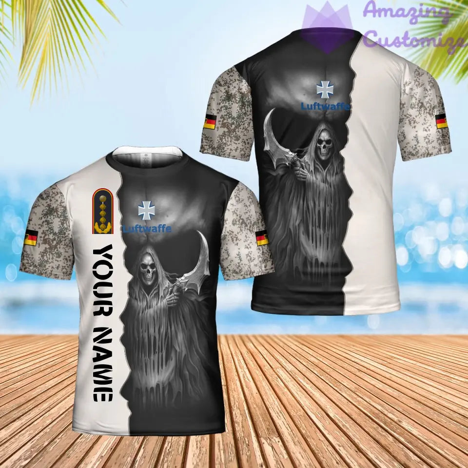 Personalized Germany Soldier/ Veteran Camo With Name And Rank T-Shirt 3D Printed  - 2601240001