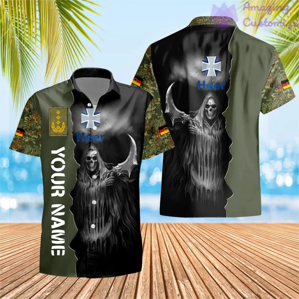 T-shirt personnalisé avec camouflage soldat/vétéran allemand avec nom et grade imprimé en 3D - 2601240001