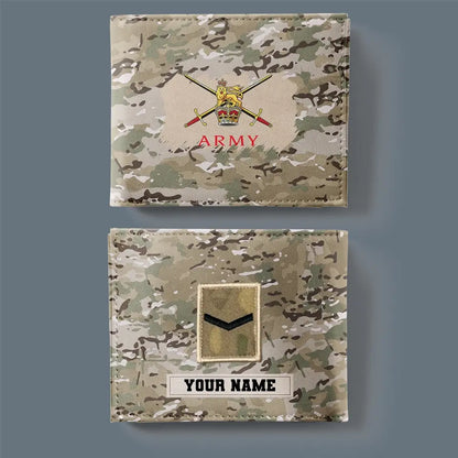 Personalized UK Soldier/ Veteran Camo With Name And Rank Wallet 3D Printed - 2501240001