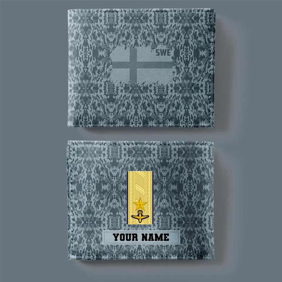 Personalized Sweden Soldier/ Veteran Camo With Name And Rank Wallet 3D Printed - 2501240001