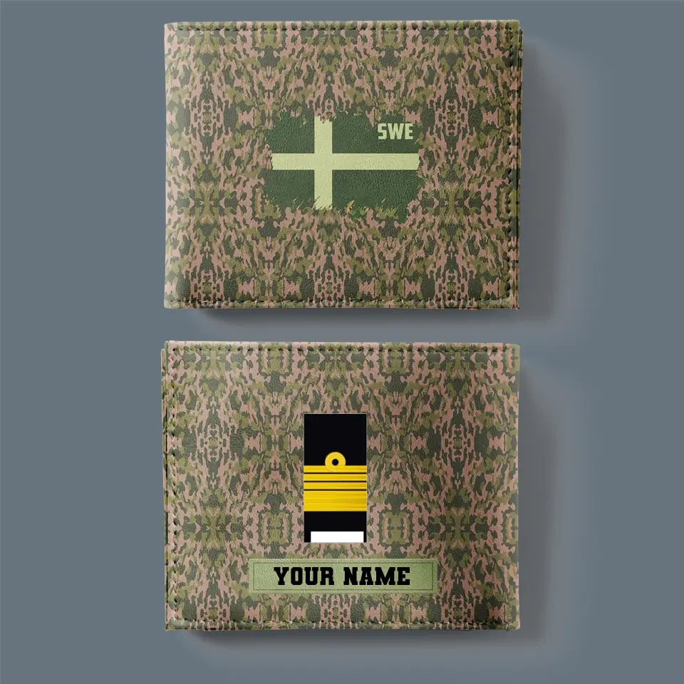 Personalized Sweden Soldier/ Veteran Camo With Name And Rank Wallet 3D Printed - 2501240001