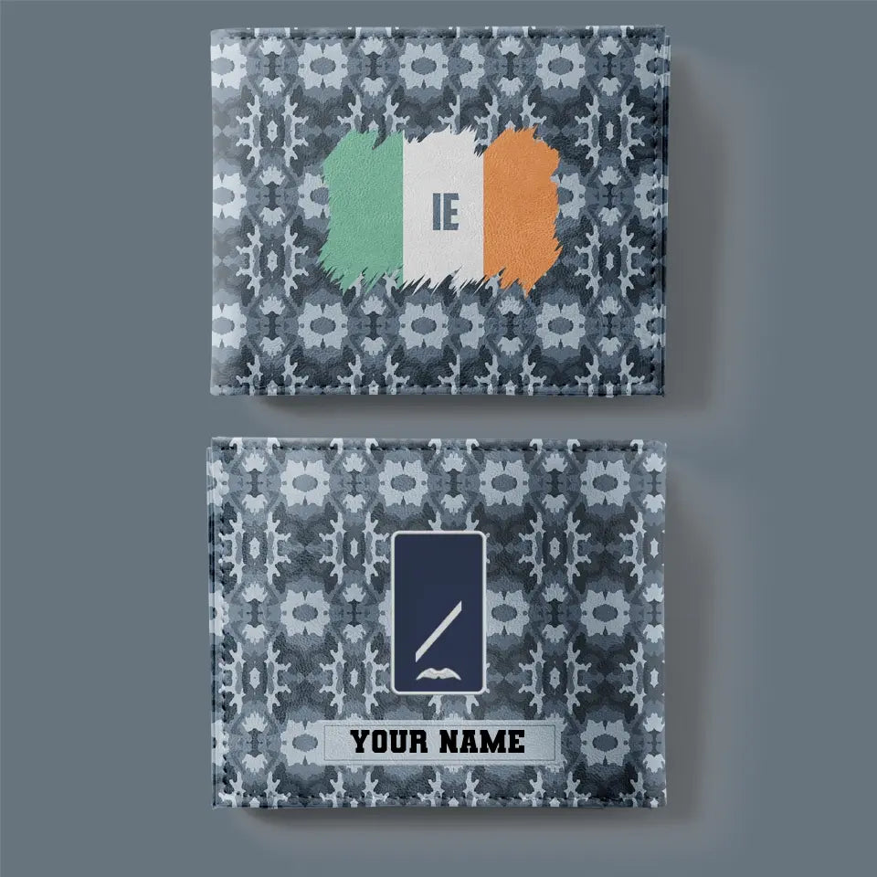 Portefeuille personnalisé avec camouflage soldat/vétéran irlandais avec nom et grade imprimé en 3D - 2501240001